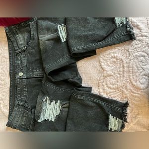 Destroyed black denim